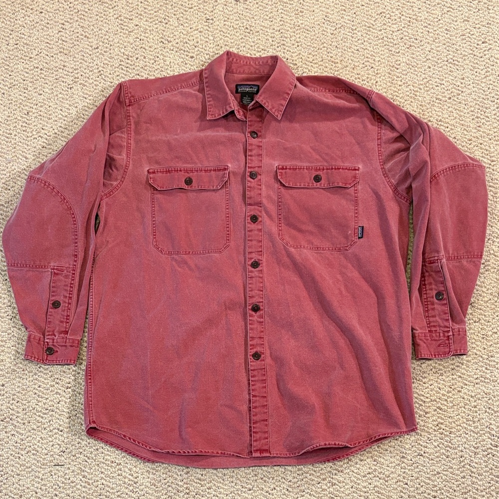 Patagonia Men's Casual Red Button-Down Shirt